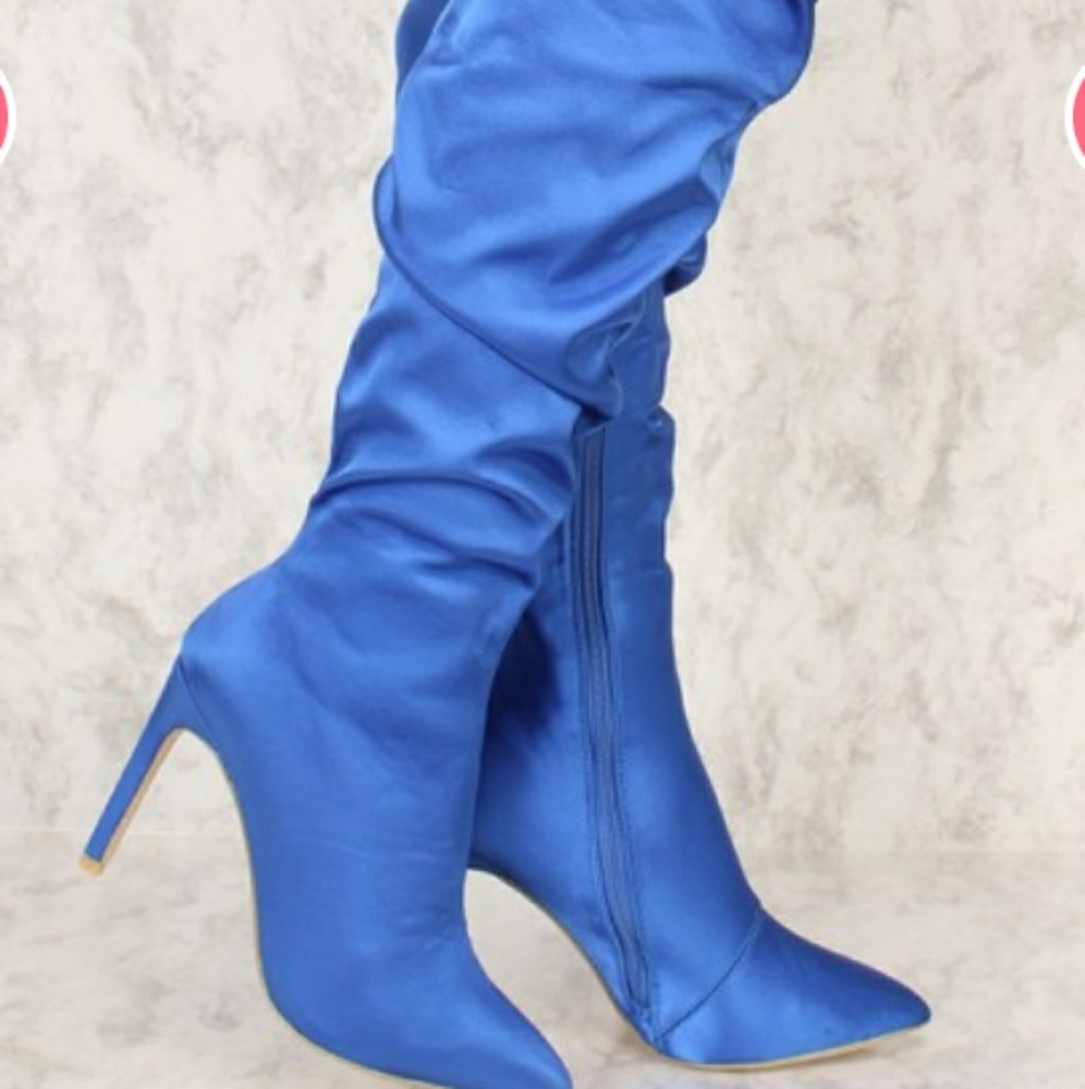 Royal Blue Thigh High Boots NEVER BEEN WORN